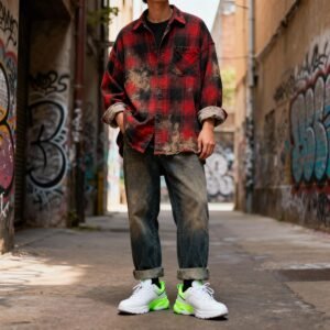 Fashion Trends Quotes - Pair a thrifted flannel with modern sneakers - GetNewTrends